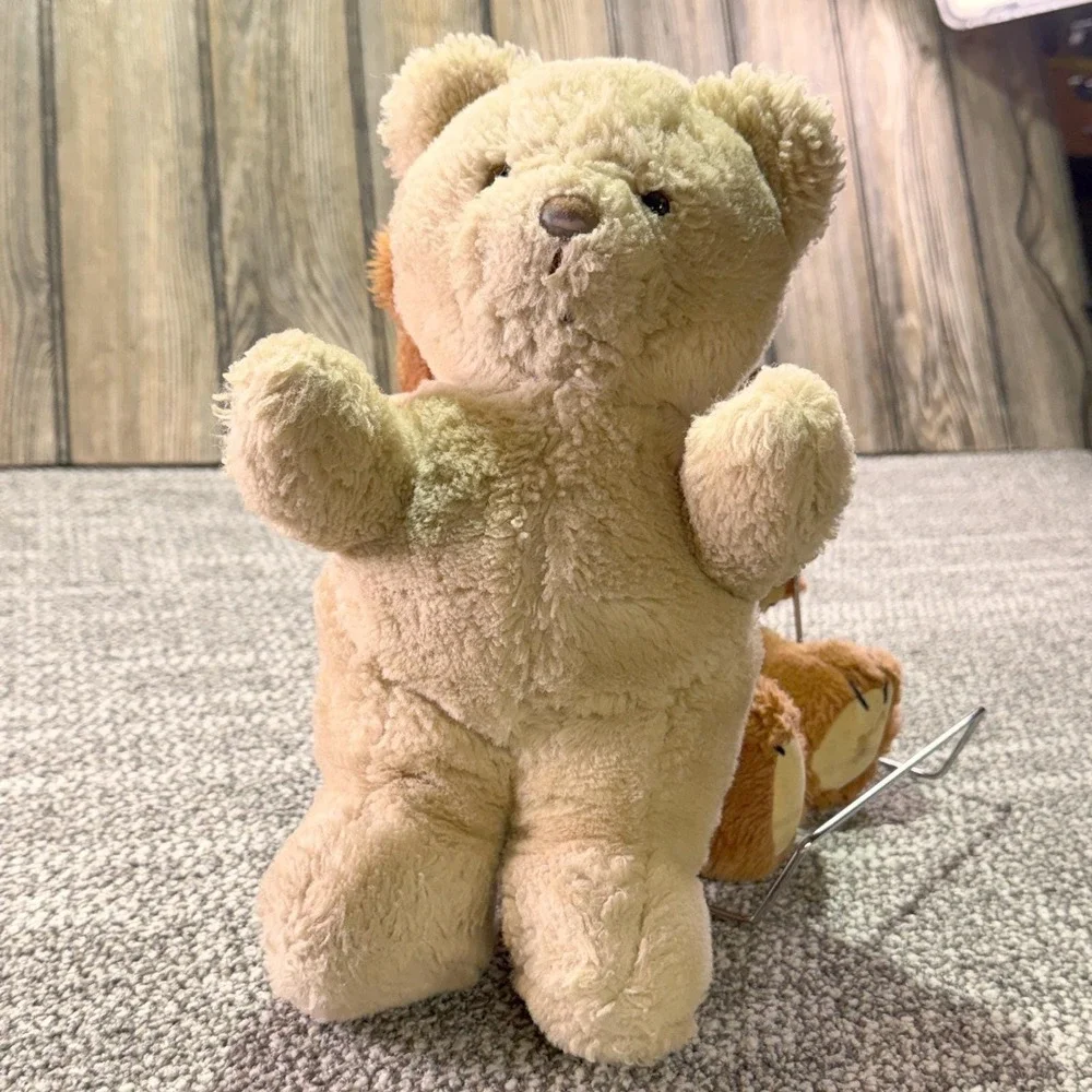 Vintage Dakin Teddy Bear 1984 Tan Plush Stuffed Animal Collectible 10 Inch